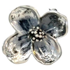 Tiffany & Co Estate Dogwood Flower Brooch Sterling Silver 4.45 Grams