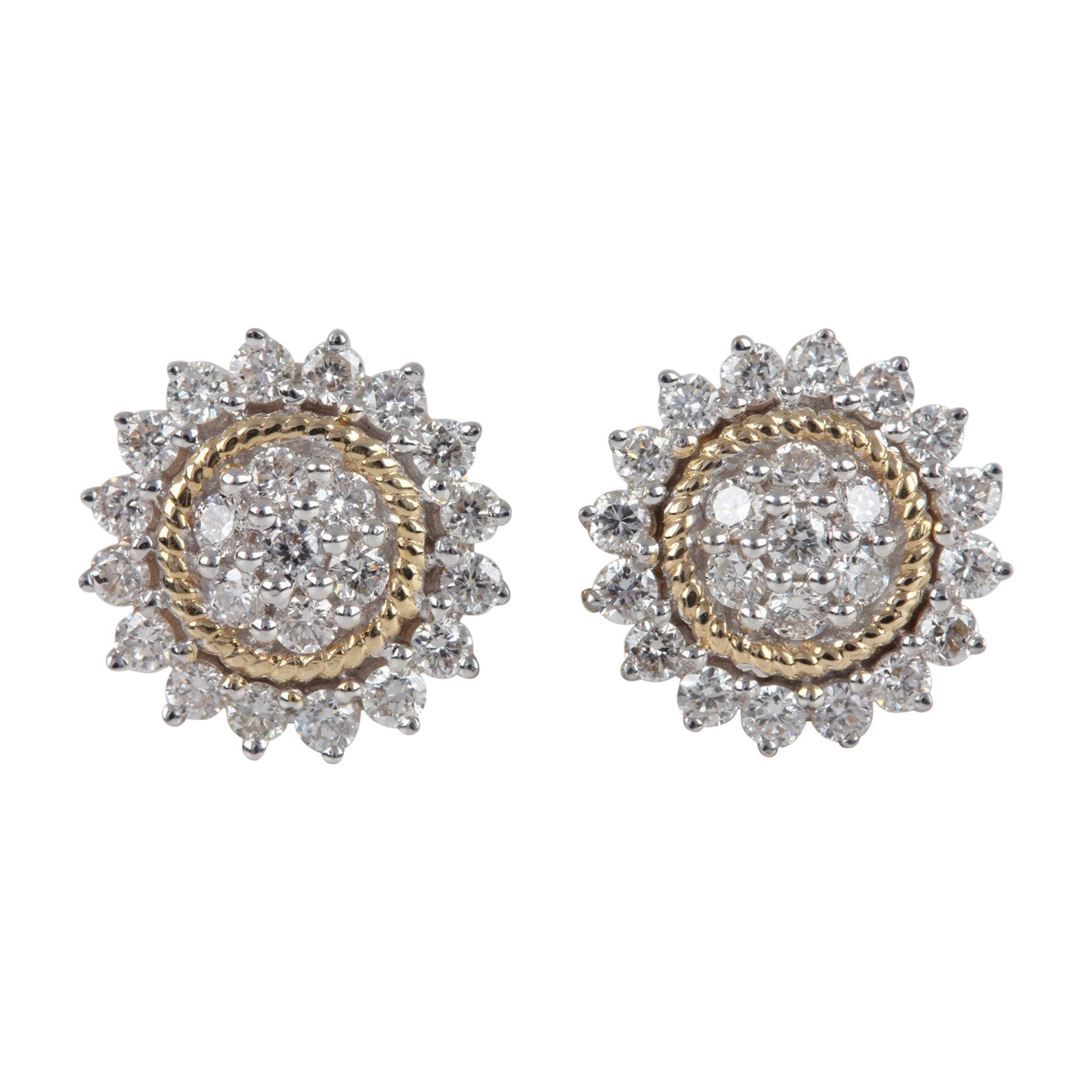 14k Yellow Gold Elegant Stud Natural Diamond Earrings Beautiful Anniversary Gift