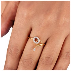 Diamante natural  Anillo de oro macizo de 14k Joyería hecha a mano Regalo de boda para ella