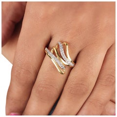14k Solid Yellow Gold Minimalist Ring  Natural Diamond Stackable Ring For Women.