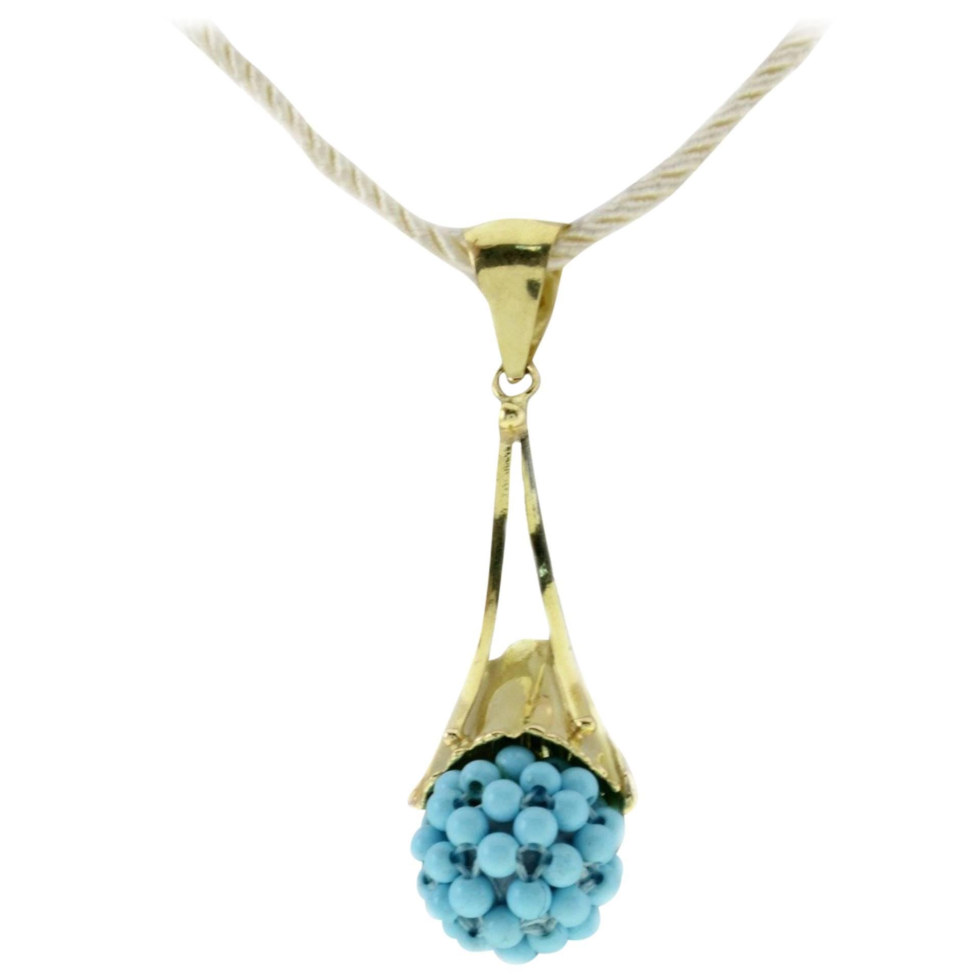 Luise Turquoise Yellow Gold Pendant