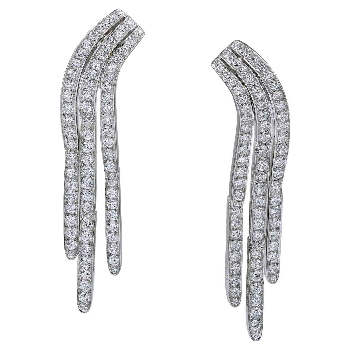 Orecchini a goccia con pavé di diamanti Cartier Vintage