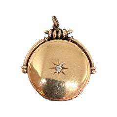 Victorian Old Mine Diamond Gold Locket Pendant Necklace Aesthetic Period Scene