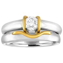 0.35 Carat Diamond Gold Engagement Band Set 12