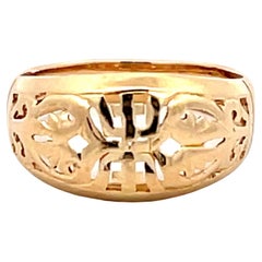 Mings Longevity Cutout Ring in 14k Yellow Gold