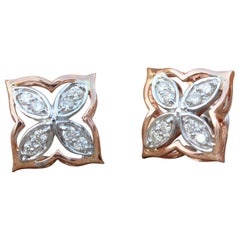 Beautiful 14k Yellow Gold Studs Earring Natural Pave Diamond Earring For Women.