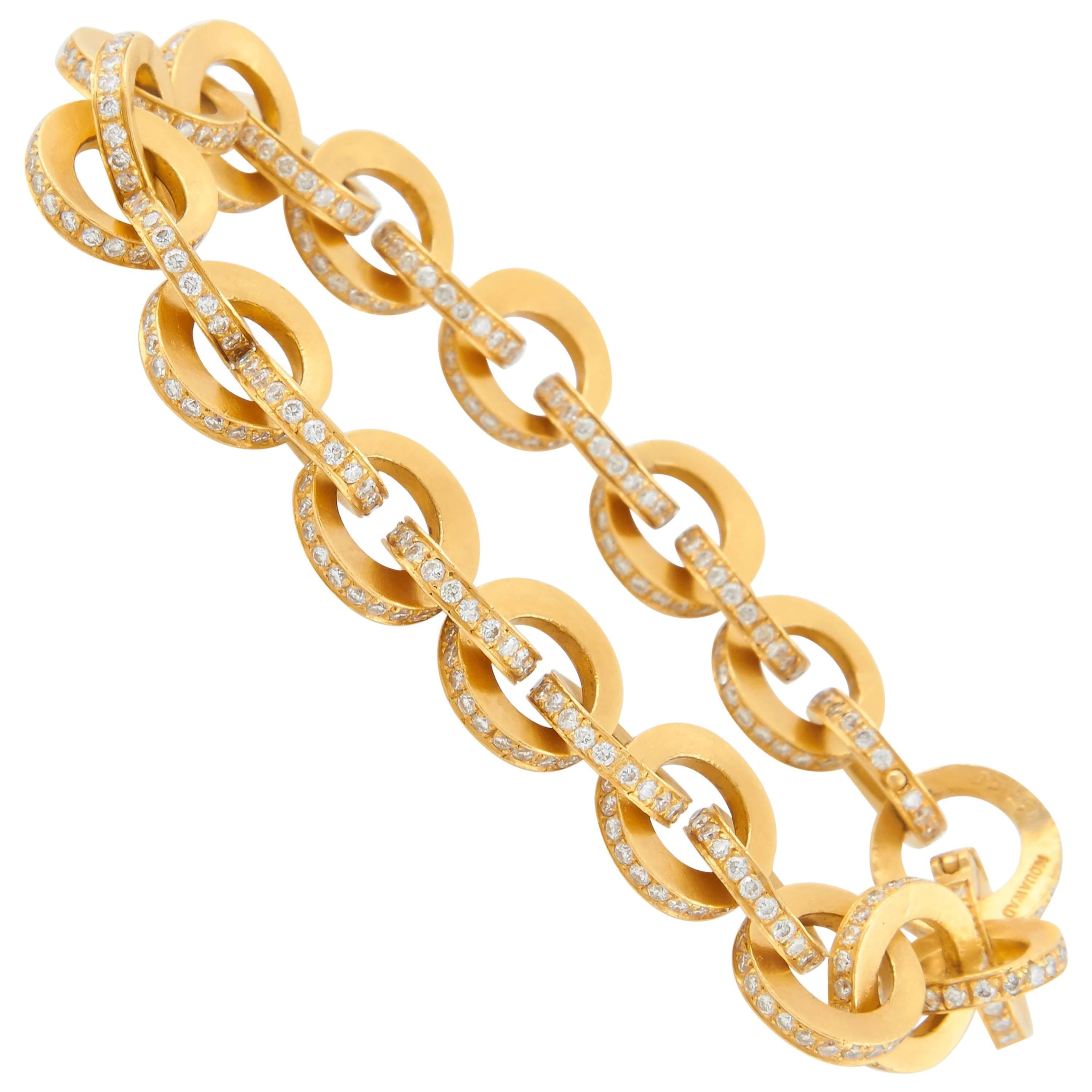 Mouawad 22 Karat Yellow Gold Diamond Bracelet
