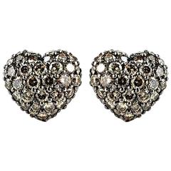 Chopard Fancy Brown Diamond Heart Earrings 2.51 Carat 9