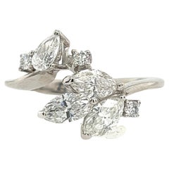 18ct White Gold Diamond Dress Ring Set With 1.30ct Mix Shapes Natural Diamonds