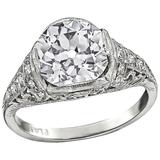 Vintage GIA Certified 2.59 Carat Diamond Engagement Ring
