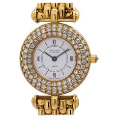 Vintage Van Cleef & Arpels Ladies Yellow Gold Diamond Set Sport Model Quartz Wristwatch