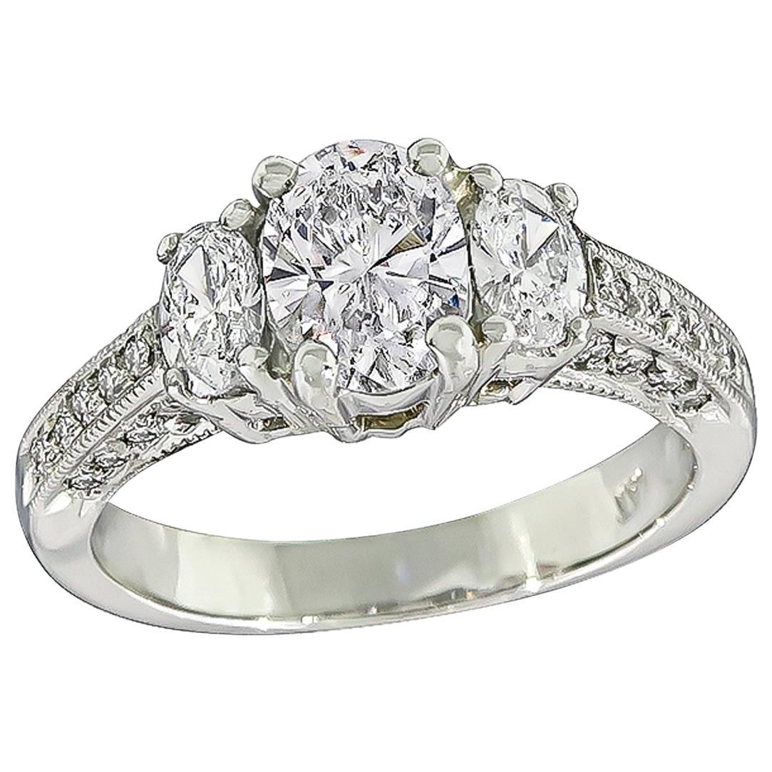 Remarquable bague de fiançailles en diamant de 1,00 carat certifié GIA en vente