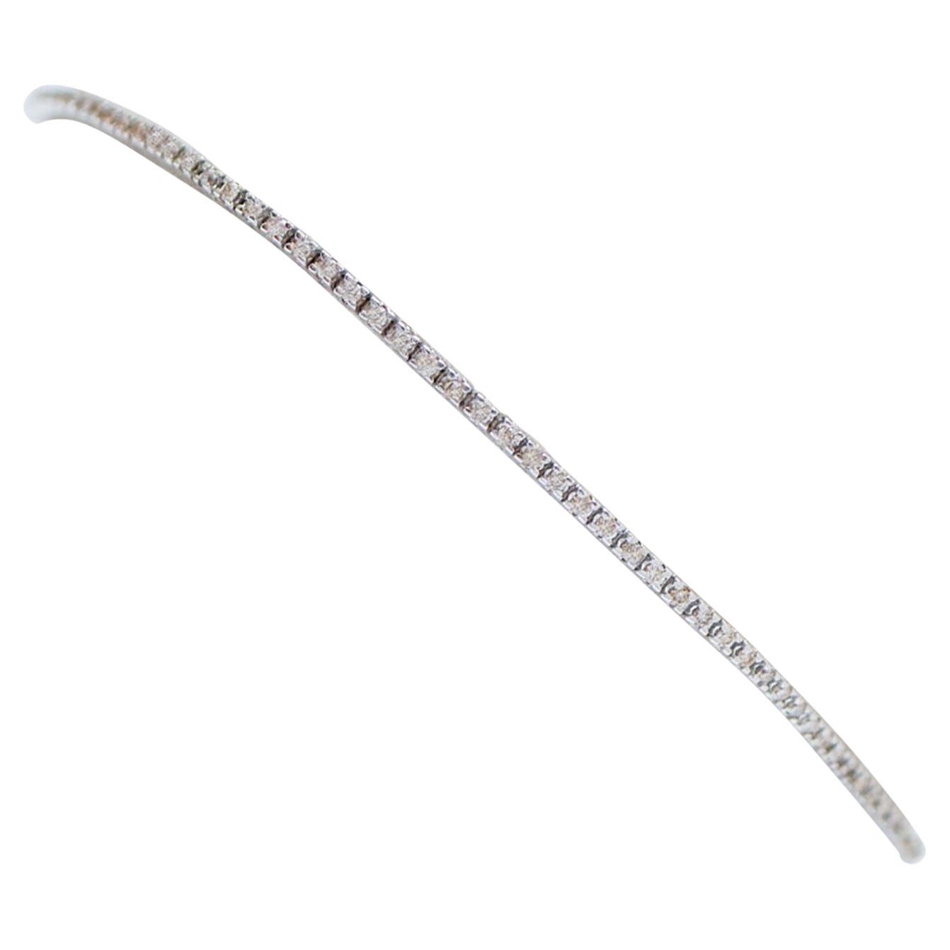 Bracelet tennis en or blanc et diamants de 0.73 carat.