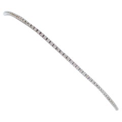 0.73 Carats Diamonds, White Gold Tennis Bracelet.