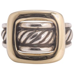 David Yurman Sterling Silver Yellow Gold Buckle Ring 