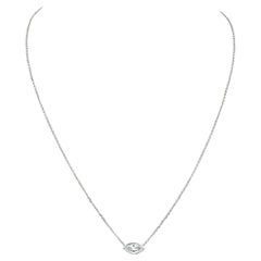 Nuevo Oro 14K .66ct GIA Marquesa Bisel Diamante Solitario Colgante Cadena Ajustable