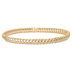 3.10 Carat SI/H Diamond Infinity Design Choker Necklace 14 Karat Yellow Gold