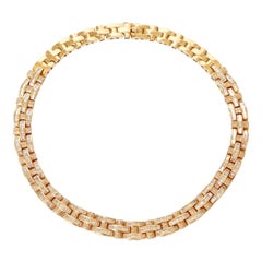 Tank Necklace with Diamonds in 18 Carat Yellow Gold