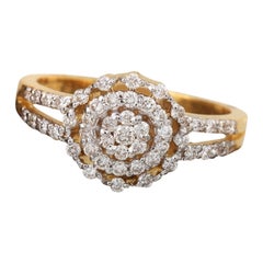 14k solide Gelbgold natürlichen Pave Diamond Ring stapelbar Ring für Hochzeit Geschenk.