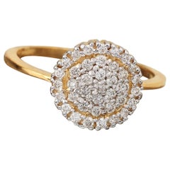 Anello in oro giallo massiccio 14k con pavé di diamanti naturali Bellissimo anello da sposa impilabile.