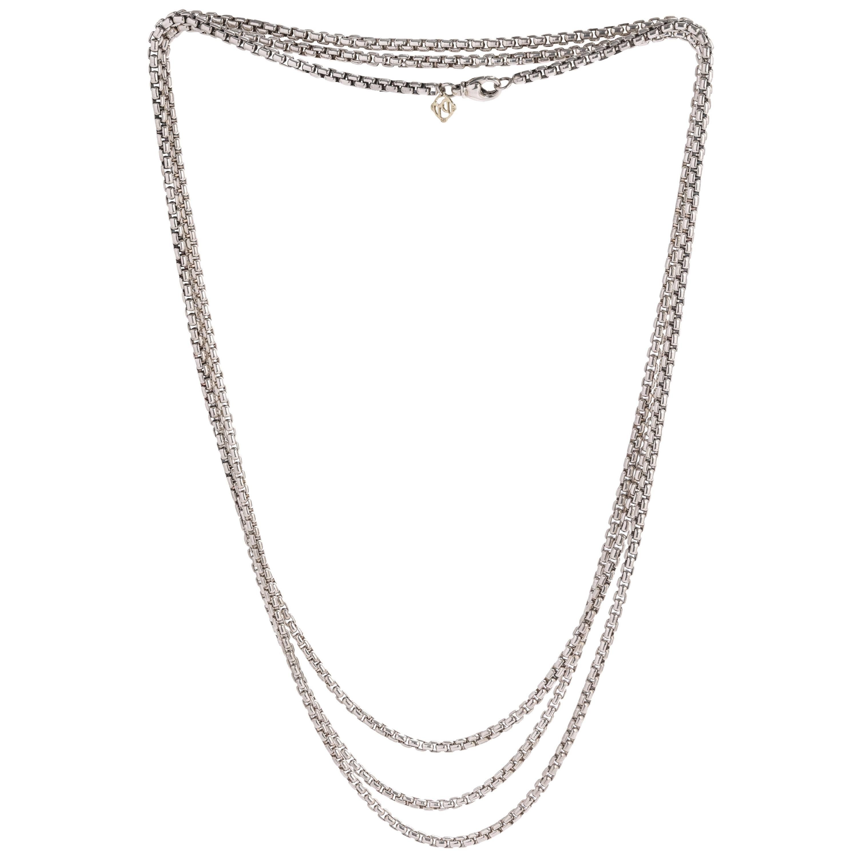 David Yurman Long Sterling Silver Necklace