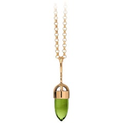  MAVIADA's Mallorca Green Amethyst Quartz 18k Yellow Gold Pendant necklace