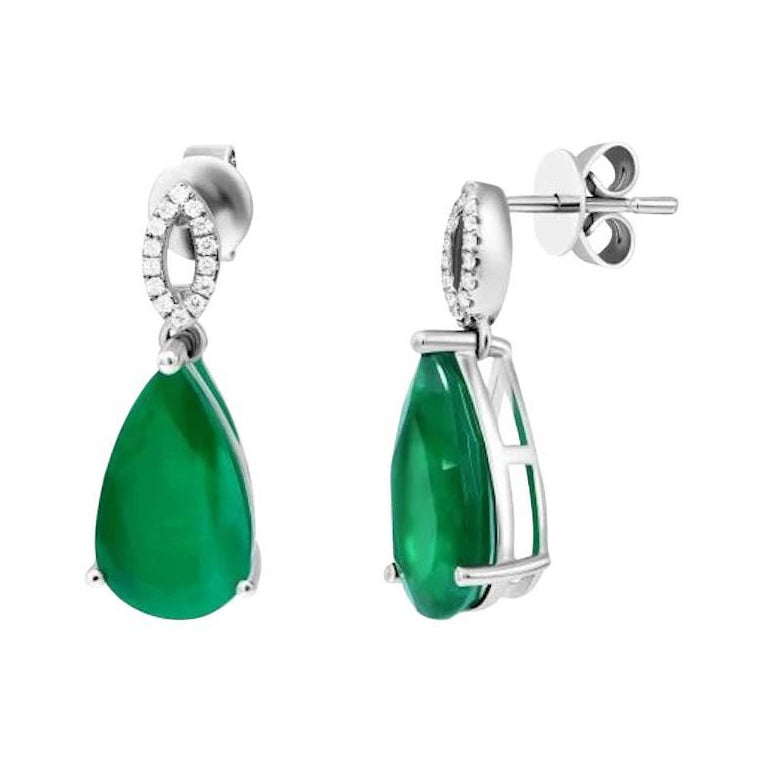 Posh Emerald Diamond 18K Gold Earrings Dangle for Her