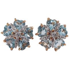 Blue Topaz Diamond Mini Sand Dollar Earrings 11