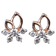 14k Gelbgold Ohrstecker mit natürlichen Diamanten, atemberaubendes Hochzeitsgeschenk für Damen.