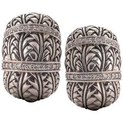 John Hardy Diamond Sterling Silver Woven Earrings