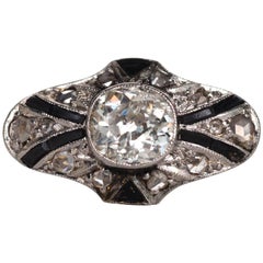 1905 Edwardian Platinum and Yellow Gold 1.05 Carat Diamond Engagement Ring