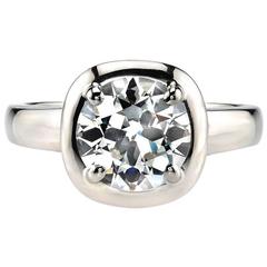 Old European Cut Diamond White Gold Engagement Ring