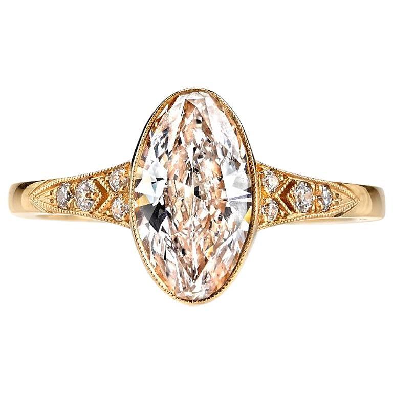 Oval Diamond Yellow Gold Engagement Ring