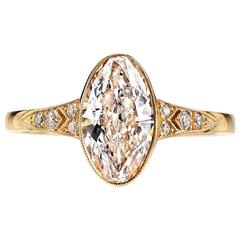 Oval Diamond Yellow Gold Engagement Ring
