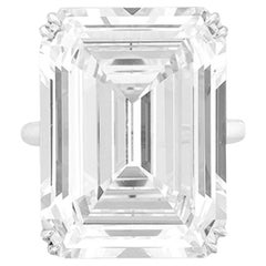 GIA Certified 20.38 Carat Emerald Cut Diamond Ring