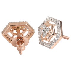14k Yellow Gold Stud Natural Diamond Earring Beautiful Bridal Stud Earrings Gift