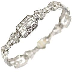 Art Deco Diamond Platinum Bracelet 3