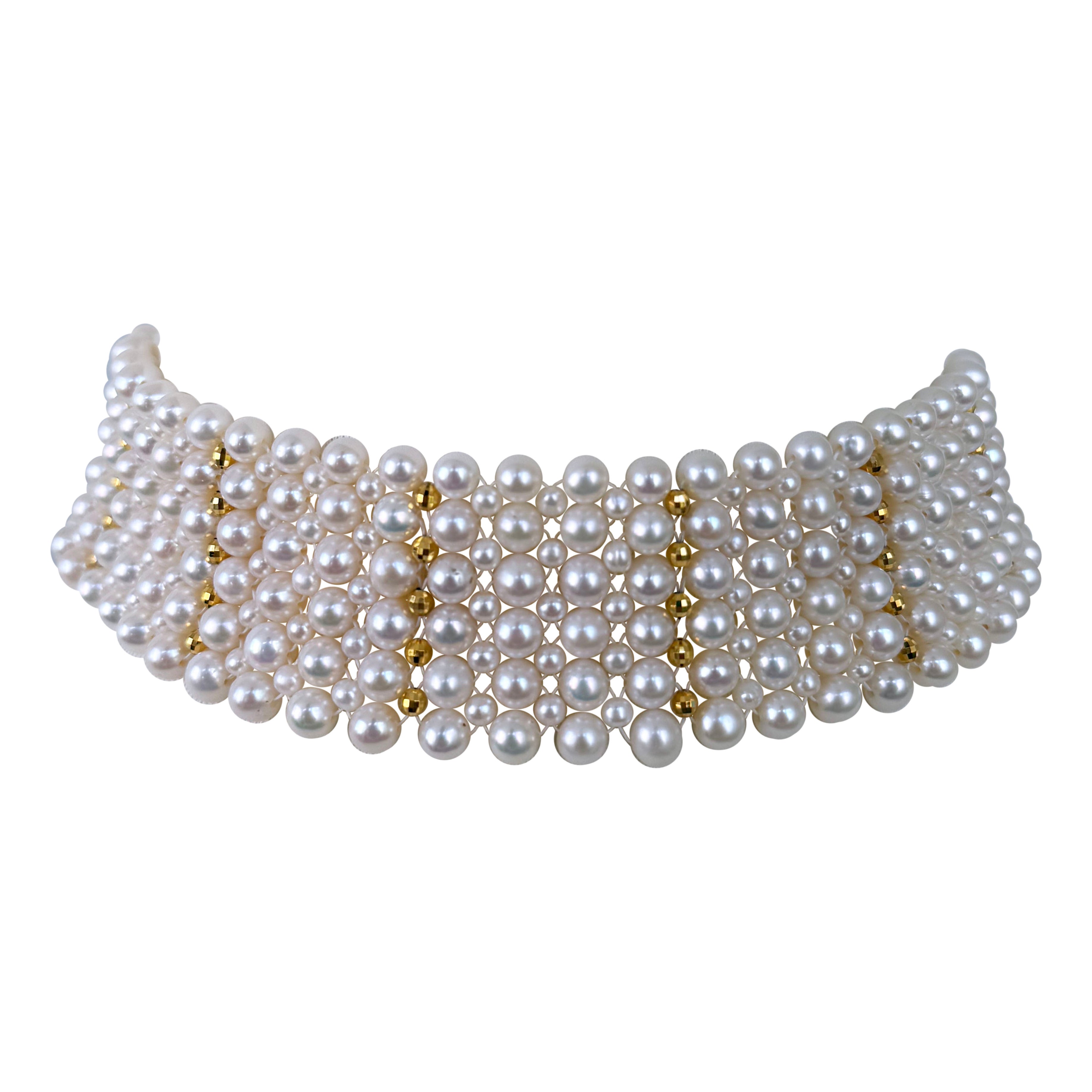 Marina J. Pearl Choker with Adjustable Clasp & 18k Gold Plated Findings