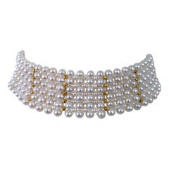 Marina J. Pearl Choker with Adjustable Clasp & 18k Gold Plated Findings