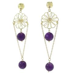 Luise Amethyst Yellow Gold Earrings 3