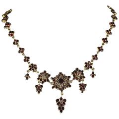 Antique Victorian Garnet Gold Necklace circa 1880 11