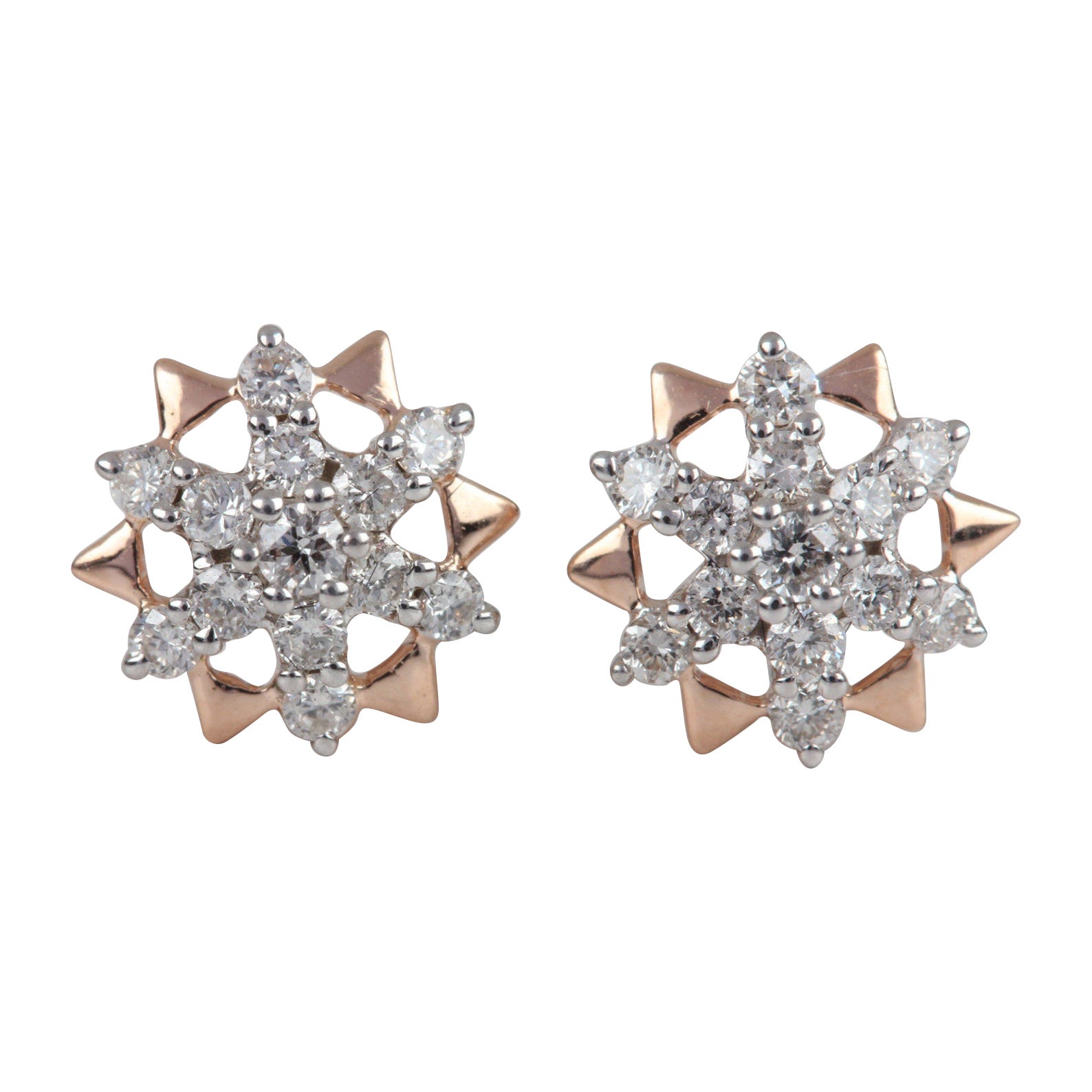 Minimalist 14k Yellow Gold Natural Diamond Earrings Beautiful Anniversary Gift.