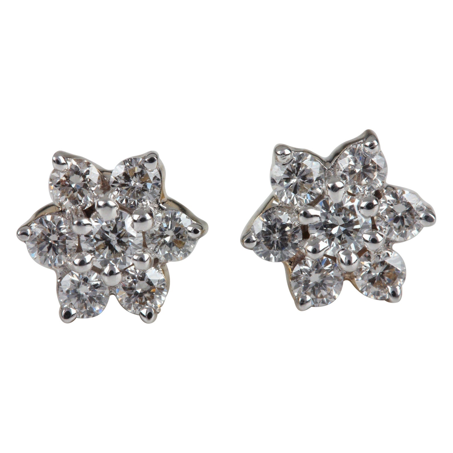 Natural Pave Diamond Earring 14k Yellow Gold Beautiful Stud For Anniversary Gift