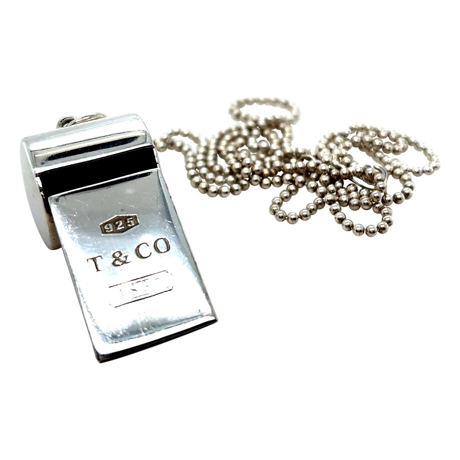 Tiffany & Co 1837 Whistle Sterling Silver with chain