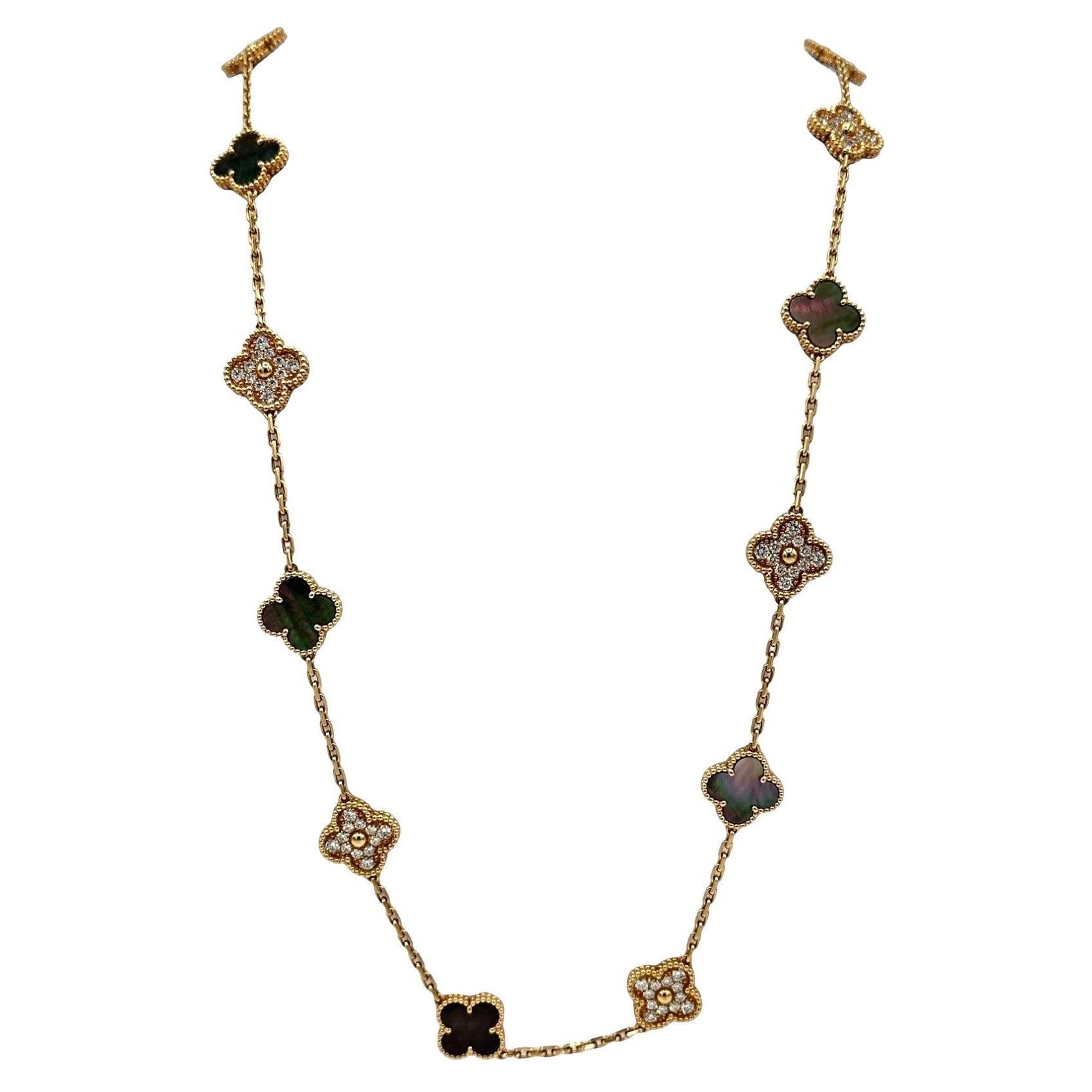 Van Cleef & Arpels Vintage Alhambra 20 Motif Necklace in 18K Rose Gold