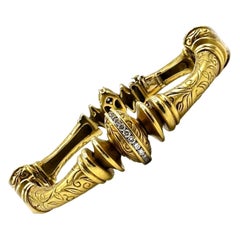 Seiden Gang Armband aus 18 Karat Gelbgold mit Lorbeerkollektion
