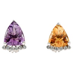 Cellino Twins Fraternal Twins Boucles d'oreilles en améthyste et citrine