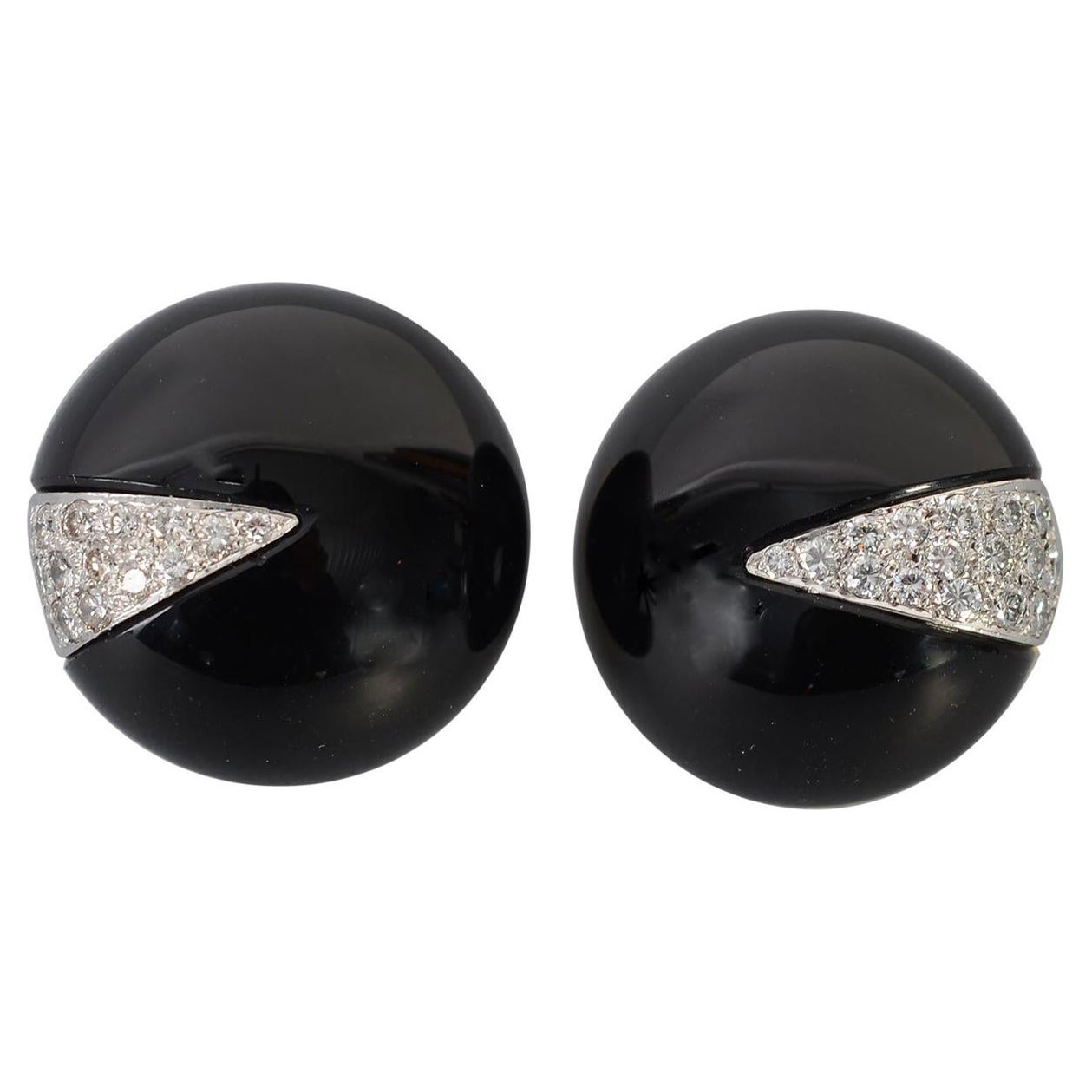 La Triomphe Ohrringe aus Onyx und Diamanten im Angebot