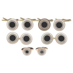 Georges Thibault French Art Deco Onyx, Diamond, Rock Crystal Dress-Set