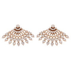 2,25 Karat SI Reinheit HI Farbe Baguette Diamant feine Ohrringe 18 Karat Roségold